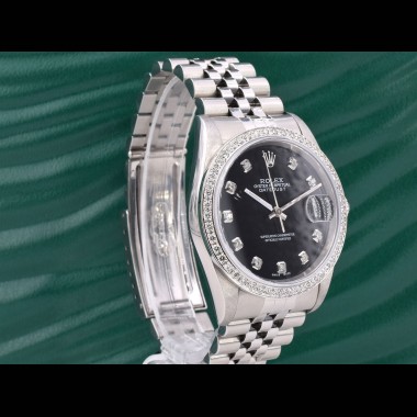 Black Dial With Big Diamonds - After Diamonds Bezel 36mm