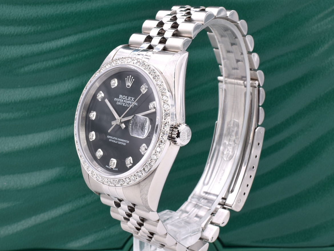 Black Dial With Big Diamonds - After Diamonds Bezel 36mm