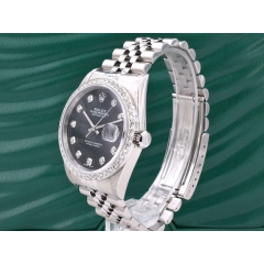 Black Dial With Big Diamonds - After Diamonds Bezel 36mm