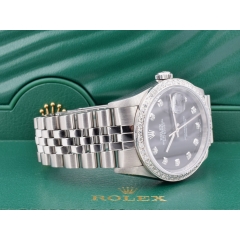 Black Dial With Big Diamonds - After Diamonds Bezel 36mm