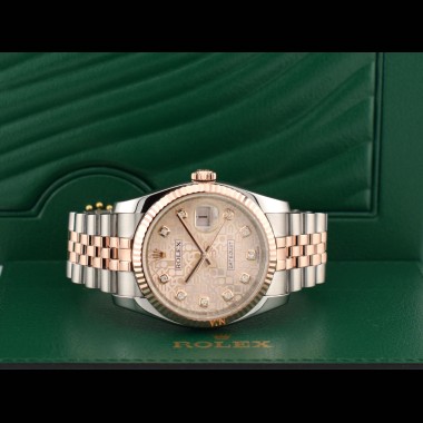 116231 Steel & Rose Gold With Jubilee Big Diamonds Dial - Full Set 36mm