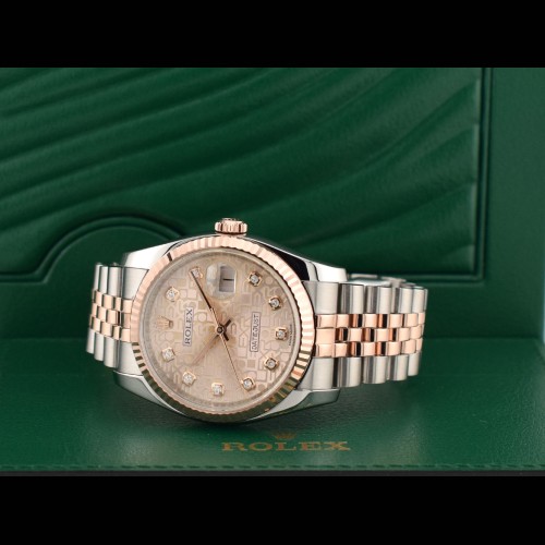 116231 Steel & Rose Gold With Jubilee Big Diamonds Dial - Full Set 36mm