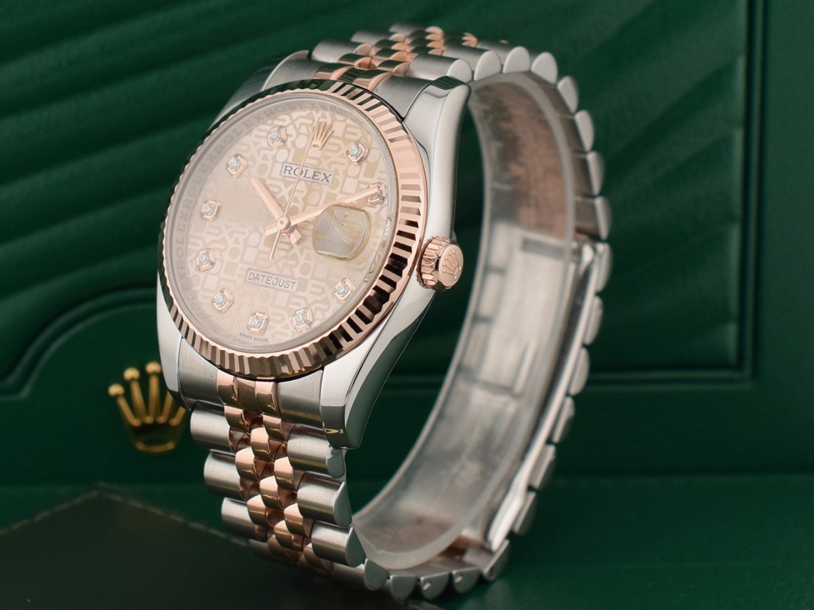 116231 Steel & Rose Gold With Jubilee Big Diamonds Dial - Full Set 36mm