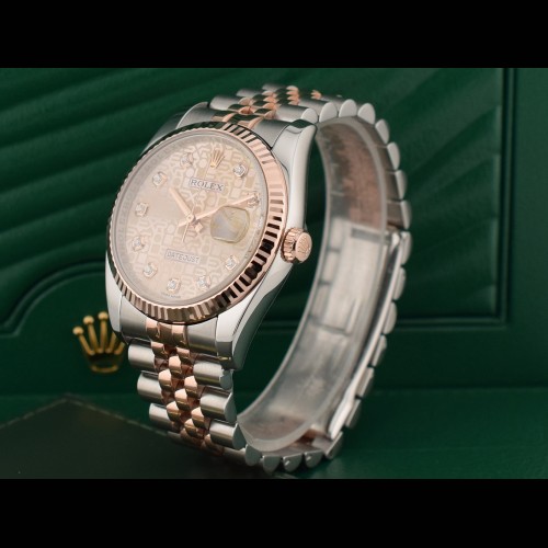 116231 Steel & Rose Gold With Jubilee Big Diamonds Dial - Full Set 36mm