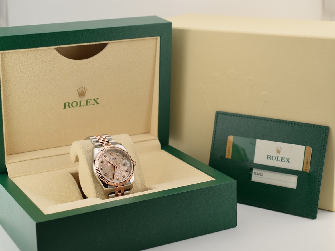 116231 Steel & Rose Gold With Jubilee Big Diamonds Dial - Full Set 36mm