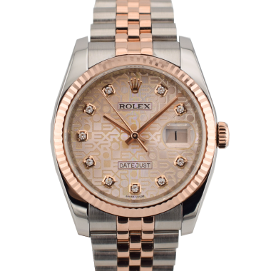 116231 Steel & Rose Gold With Jubilee Big Diamonds Dial - Full Set 36mm