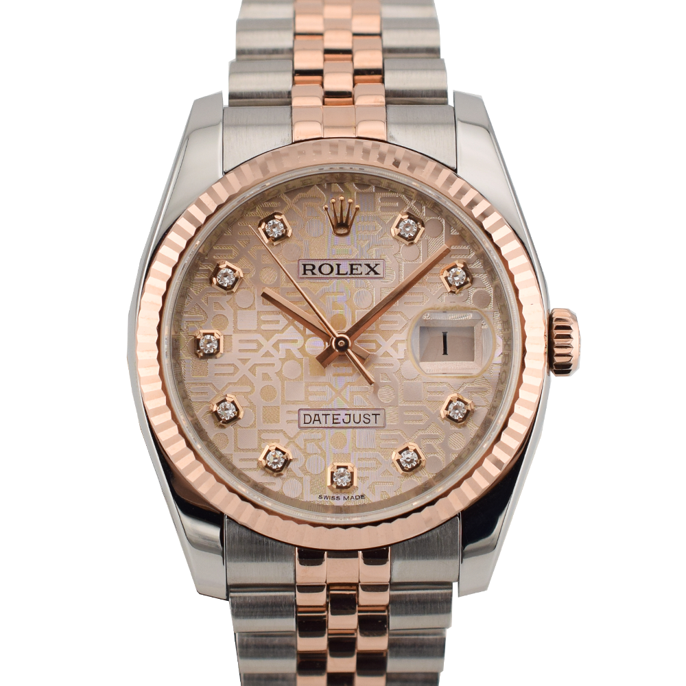 116231 Steel & Rose Gold With Jubilee Big Diamonds Dial - Full Set 36mm