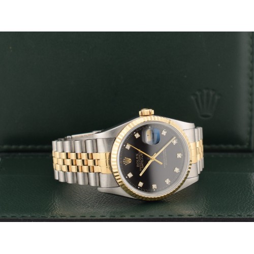16233 Black Dial With Diamonds - Full Set 36mm