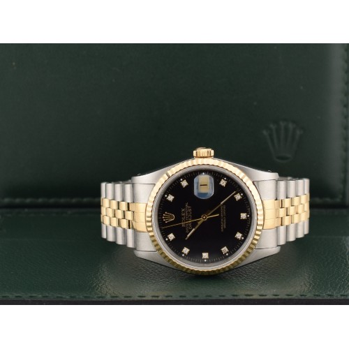 16233 Black Dial With Diamonds - Full Set 36mm