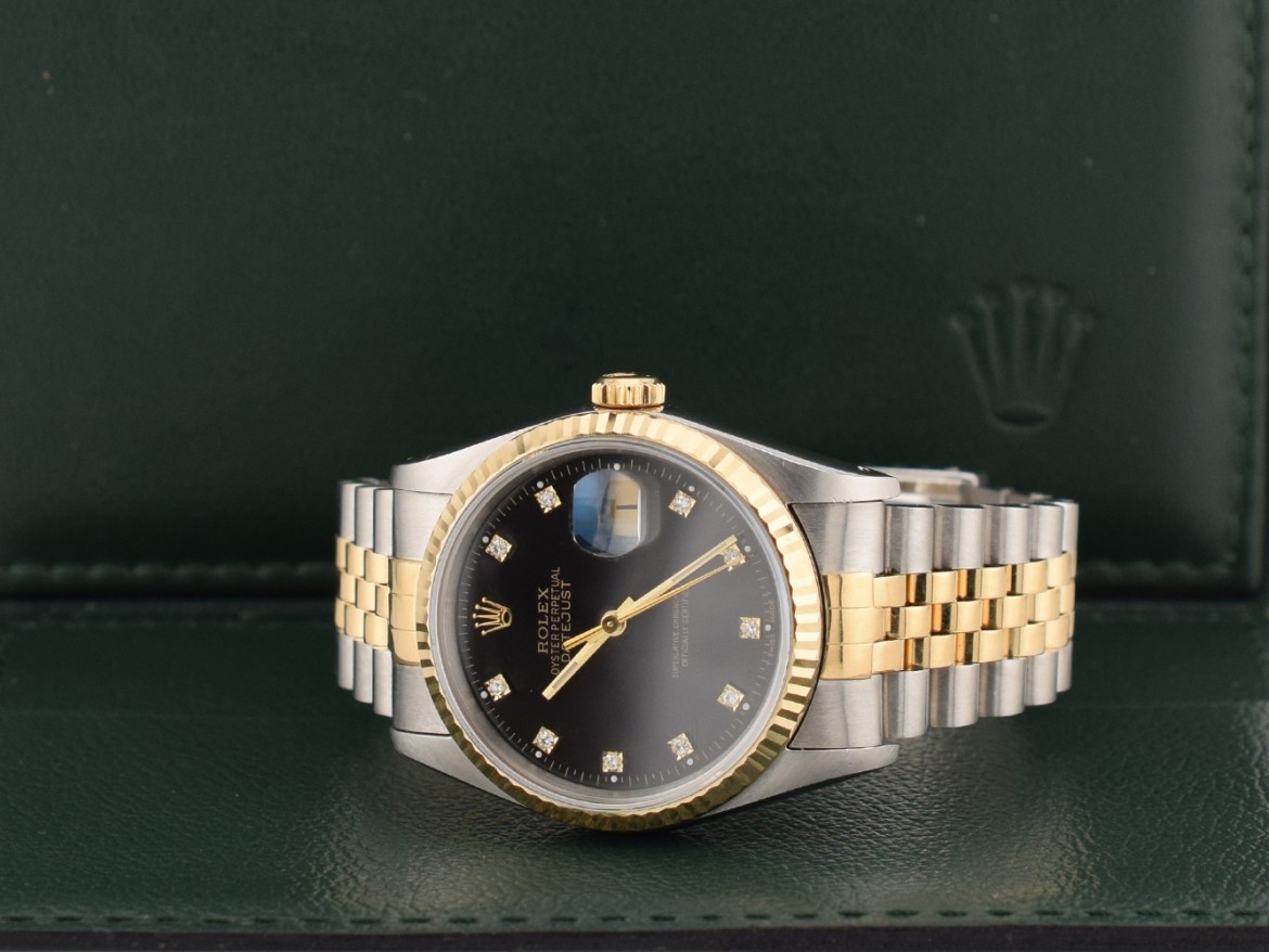 16233 Black Dial With Diamonds - Full Set 36mm