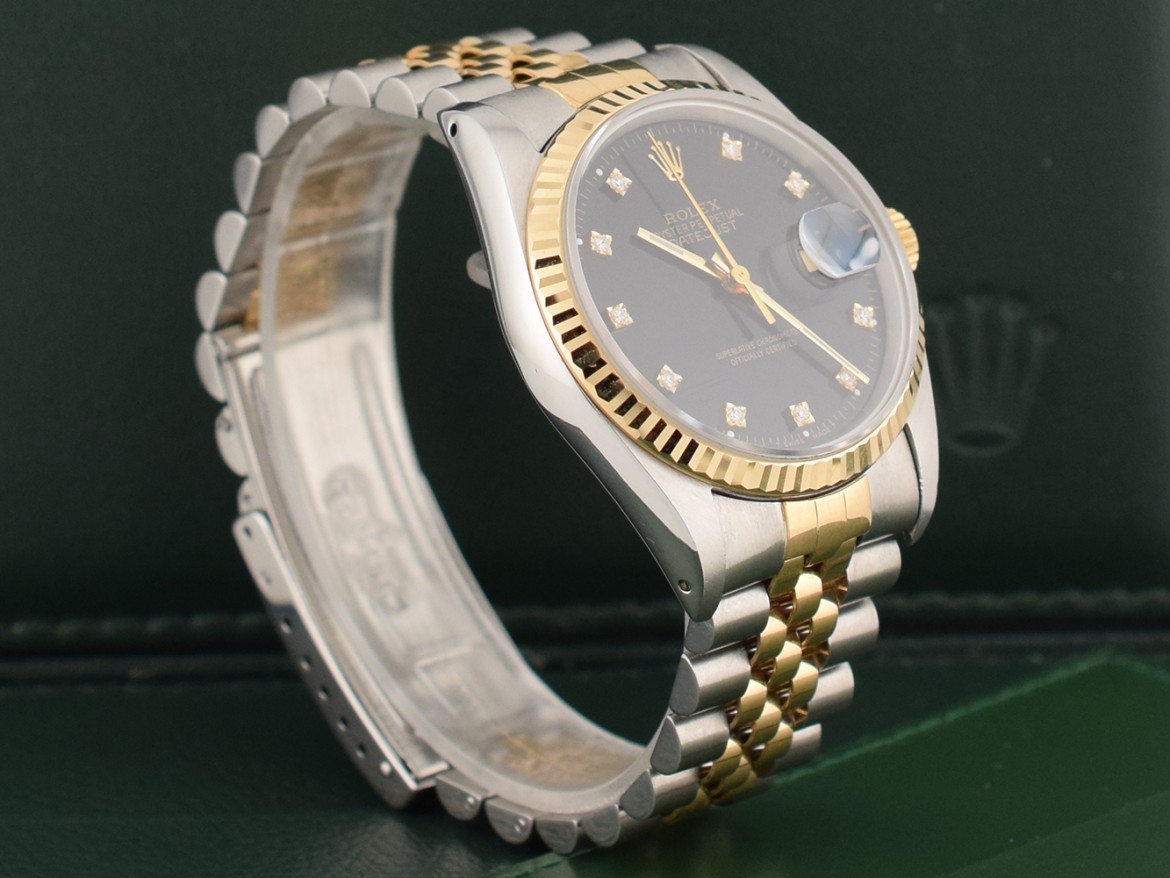 16233 Black Dial With Diamonds - Full Set 36mm