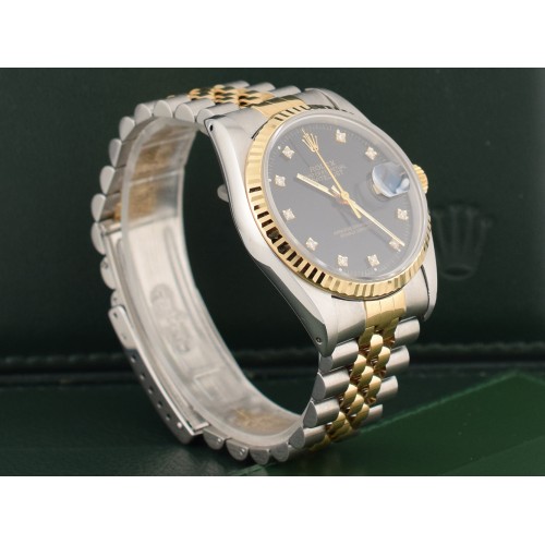 16233 Black Dial With Diamonds - Full Set 36mm