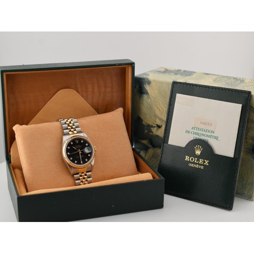 16233 Black Dial With Diamonds - Full Set 36mm
