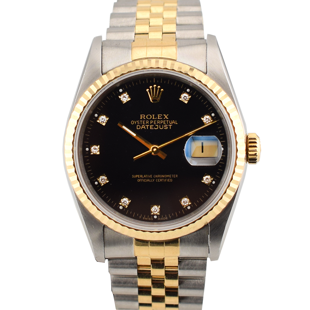 16233 Black Dial With Diamonds - Full Set 36mm