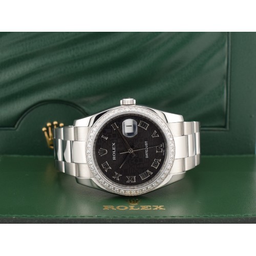 Black Jubilee Roman Dial - After Diamonds Bezel 36mm