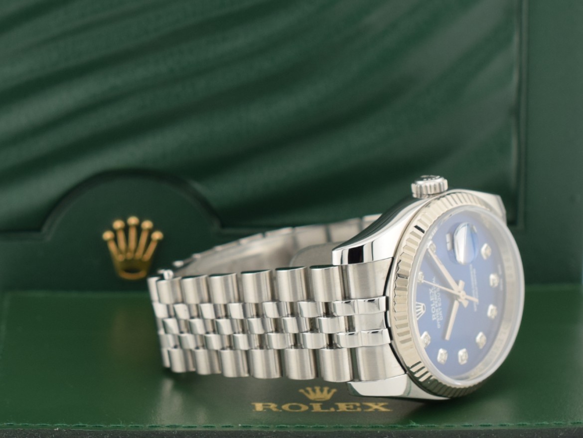116234 Blue Dial With Big Diamonds - Full Set 36mm
