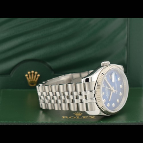 116234 Blue Dial With Big Diamonds - Full Set 36mm