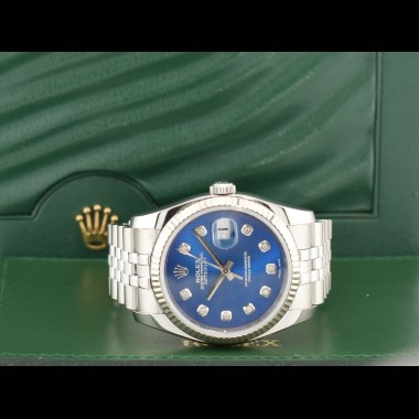 116234 Blue Dial With Big Diamonds - Full Set 36mm