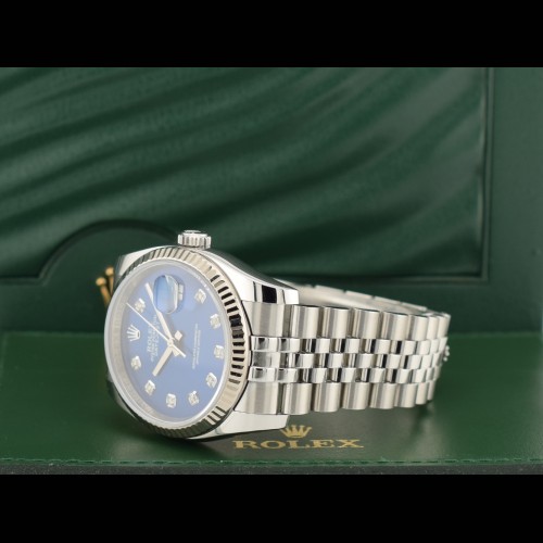 116234 Blue Dial With Big Diamonds - Full Set 36mm