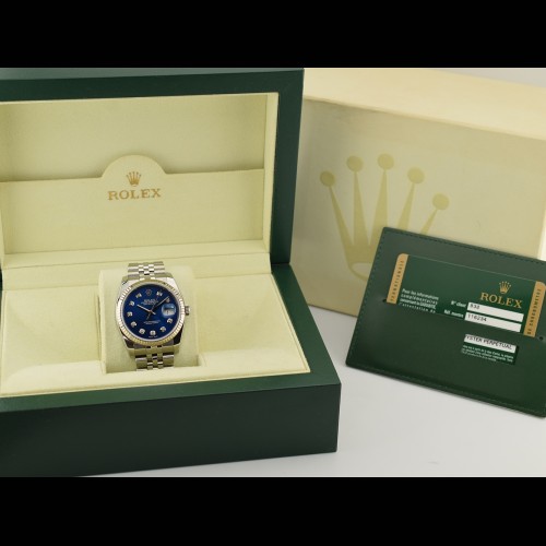 116234 Blue Dial With Big Diamonds - Full Set 36mm
