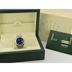 116234 Blue Dial With Big Diamonds - Full Set 36mm