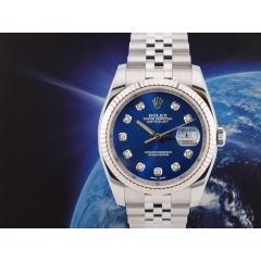 116234 Blue Dial With Big Diamonds - Full Set 36mm