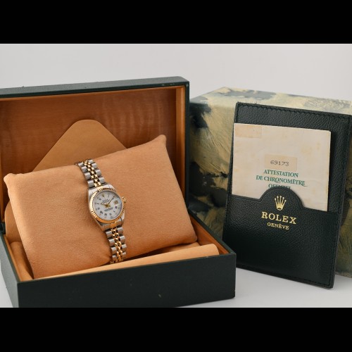 69173 White Roman Dial With Diamonds - Full Set 26mm
