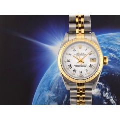 69173 White Roman Dial With Diamonds - Full Set 26mm