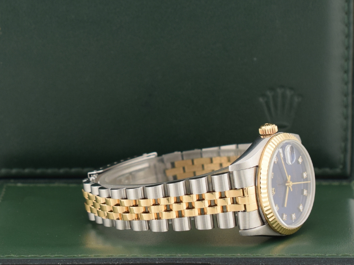 68273 Blue Dial With Diamonds - Full Set 31mm