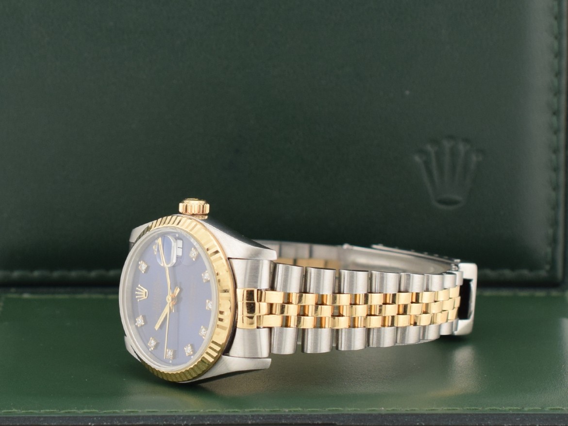 68273 Blue Dial With Diamonds - Full Set 31mm