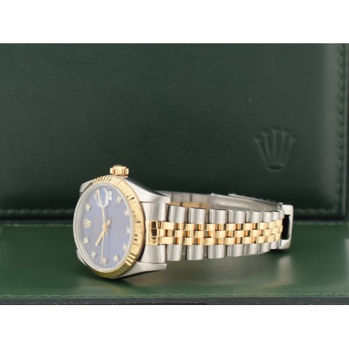 68273 Blue Dial With Diamonds - Full Set 31mm