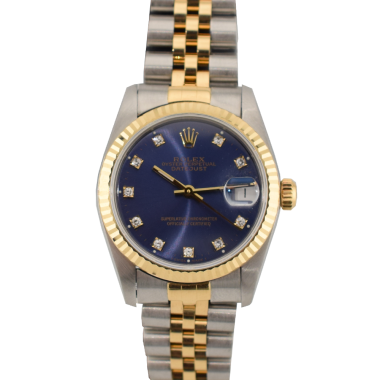 68273 Blue Dial With Diamonds - Full Set 31mm