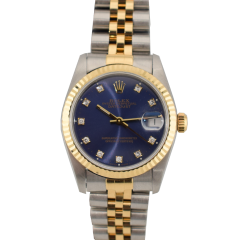 68273 Blue Dial With Diamonds - Full Set 31mm