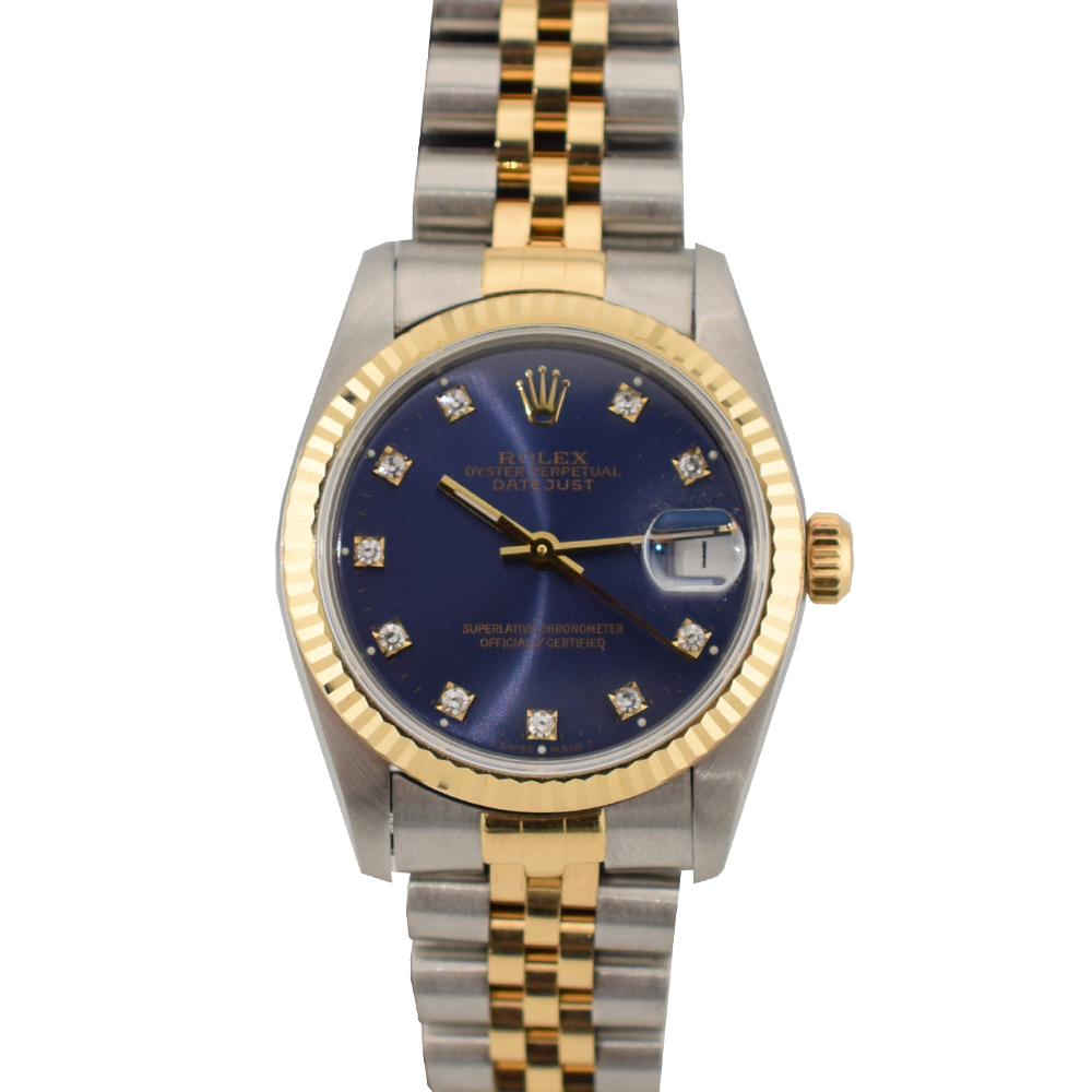 68273 Blue Dial With Diamonds - Full Set 31mm