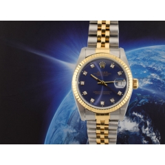 68273 Blue Dial With Diamonds - Full Set 31mm