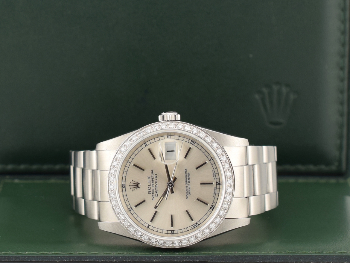 36mm Silver Index Dial - After Diamonds Bezel