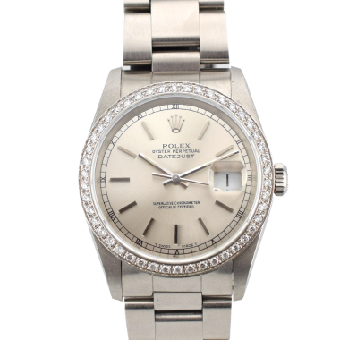 36mm Silver Index Dial - After Diamonds Bezel