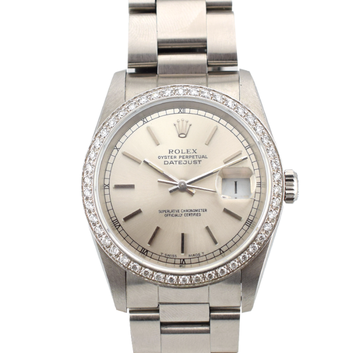 36mm Silver Index Dial - After Diamonds Bezel