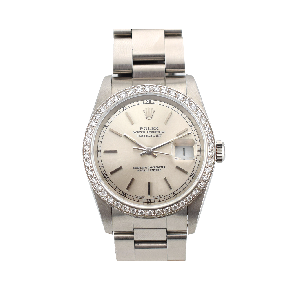 36mm Silver Index Dial - After Diamonds Bezel