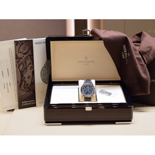 5172G-001 Chronograph White Gold Blue Dial Full Set Like New