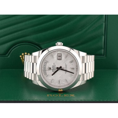 40mm Meteorite Baguette Diamond Dial Platinum 228206 new