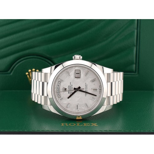 40mm Meteorite Baguette Diamond Dial Platinum 228206 new