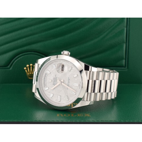 40mm Meteorite Baguette Diamond Dial Platinum 228206 new