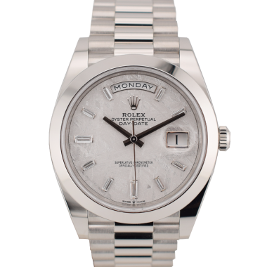 40mm Meteorite Baguette Diamond Dial Platinum 228206 new