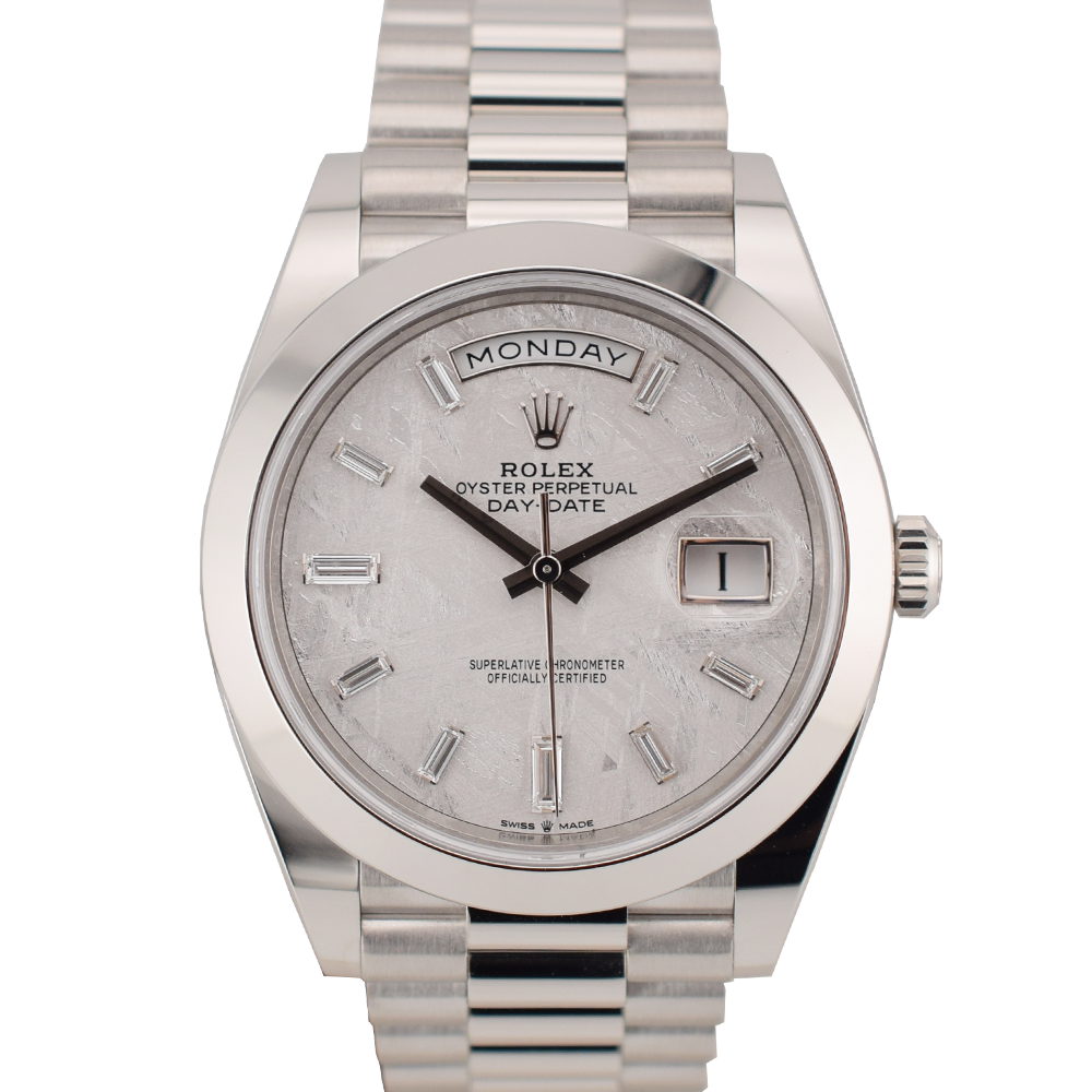 40mm Meteorite Baguette Diamond Dial Platinum 228206 new