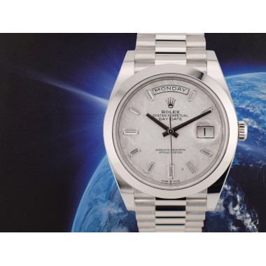 40mm Meteorite Baguette Diamond Dial Platinum 228206 new