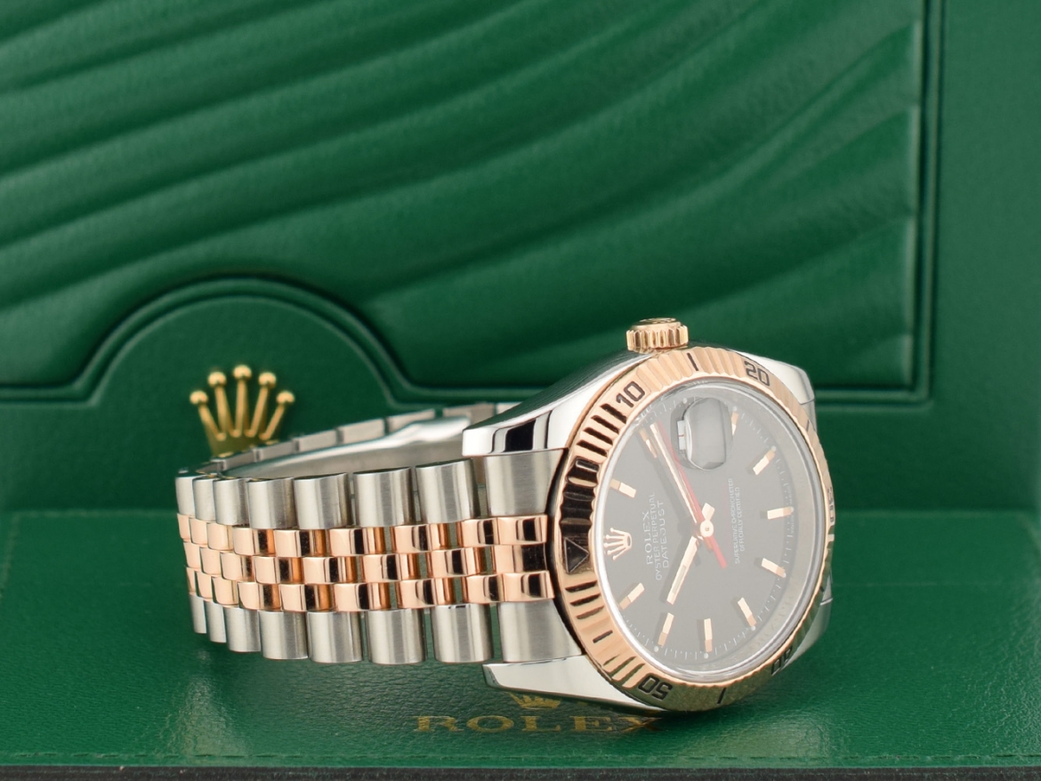36mm Turnograph 116261 Steel & Rose Gold  Black  Dial  service Rolex