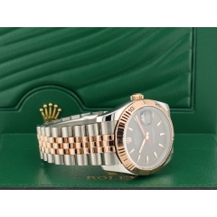 36mm Turnograph 116261 Steel & Rose Gold  Black  Dial  service Rolex