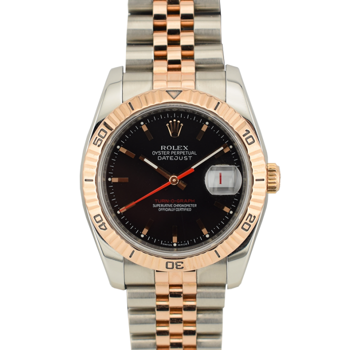 36mm Turnograph 116261 Steel & Rose Gold  Black  Dial  service Rolex