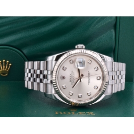 116234 Silver Dial With Big Diamonds - Full Set 36mm